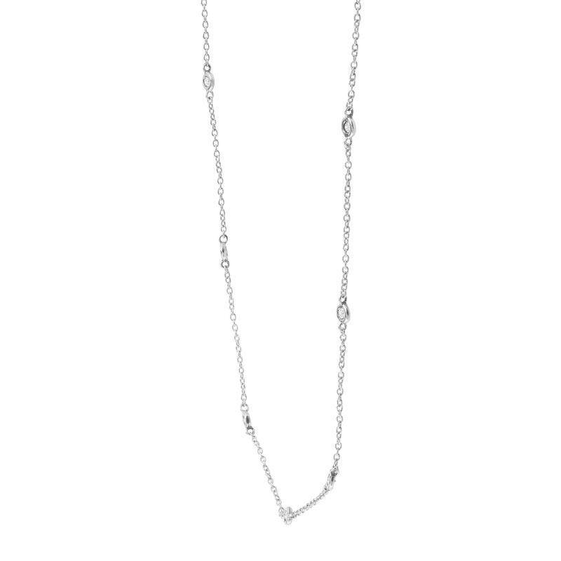 Silpada 'Allium' Circular Station Necklace with Cubic Zirconia in Sterling Silver, 16" + 2" - Image 2